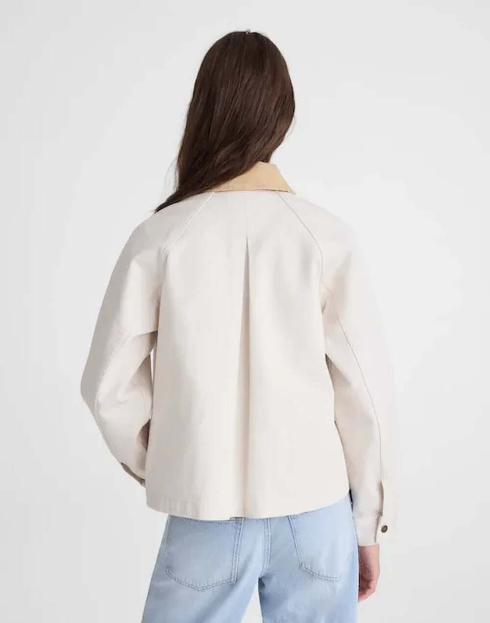 NWOT Madewell The Billie Short Jacket Size M Cream Corduroy Collar Barn - Picture 2 of 15